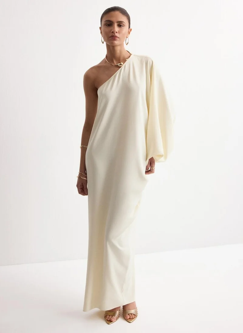 مانجو Collared dress with puff sleeves